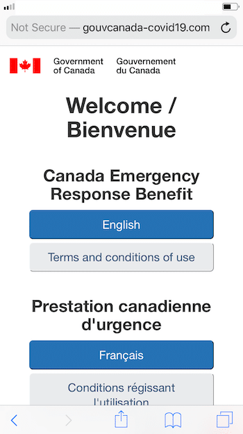 Fake Government of Canada site