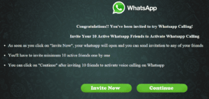WhatsApp scam homepage"congratulations, you have been invited to WhatsApp calling!" linked with Gazon SMS Worm