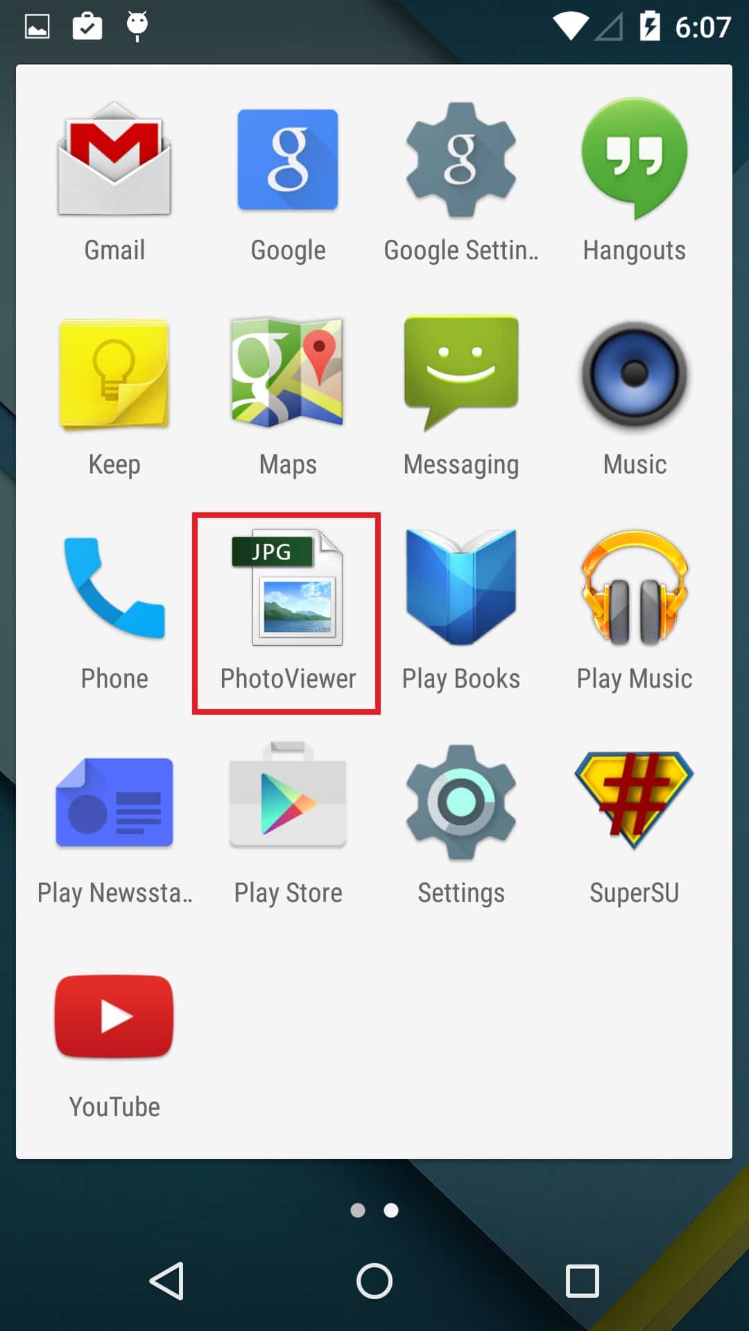 Photviewer Icon as it appears on the mobile device, which disguises Koler Ransomware