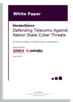 White paper cover: Defending Telecoms Against Nation State Cyber Threats