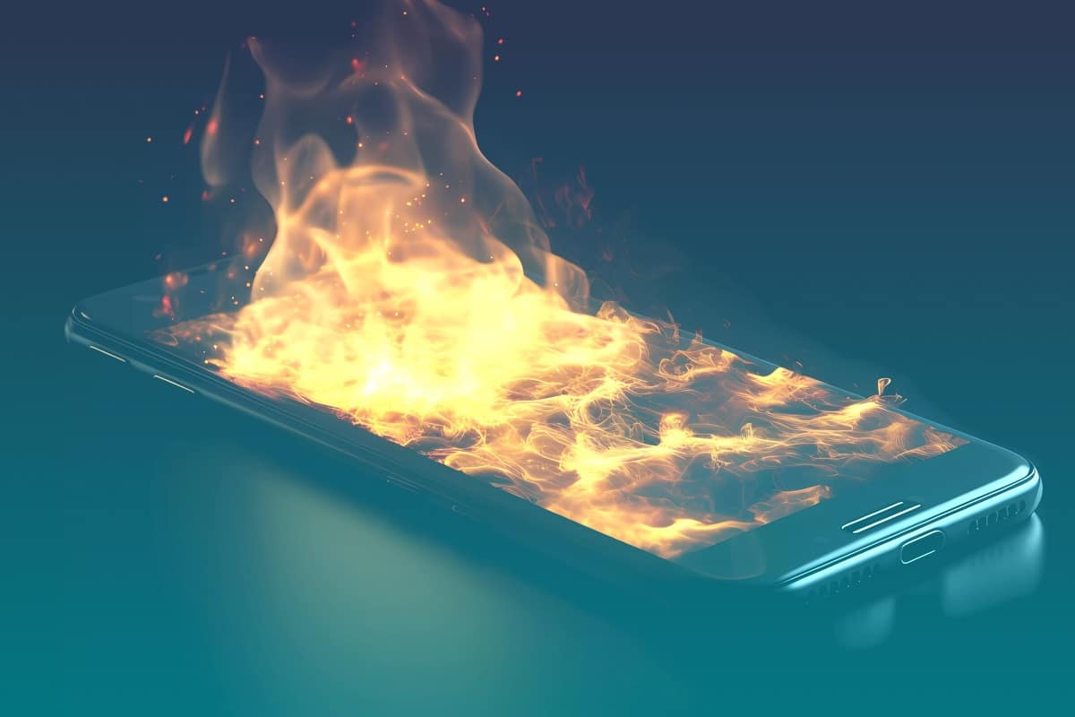 Smartphone on fire