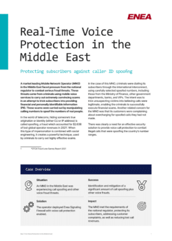 Cover page from voice protection customer case