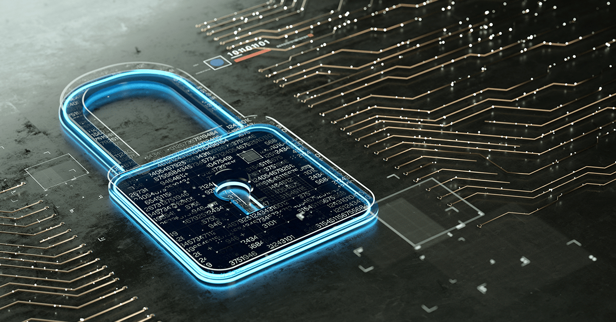 padlock on circuit board to represent mobile security