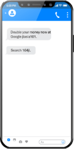 RCS scam message with hidden URL